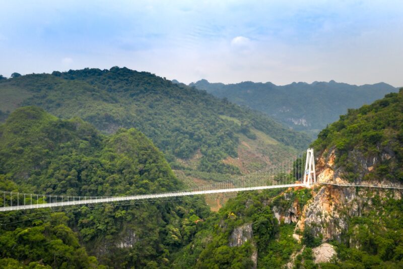 Aerial View of the Zhangjiajie Glass Bridge in China