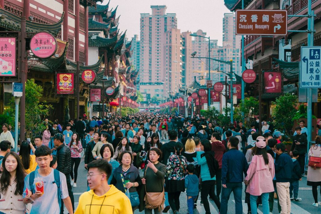 people walking on street during daytime in China