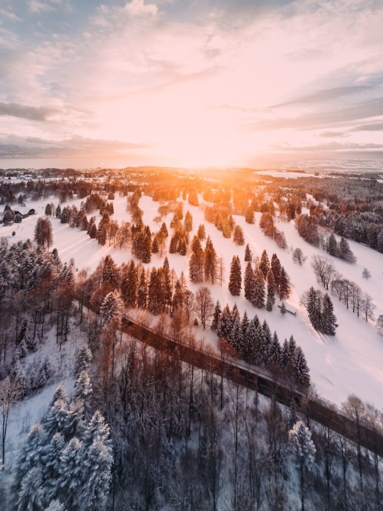 snow covered mountain during sunset Switzerland