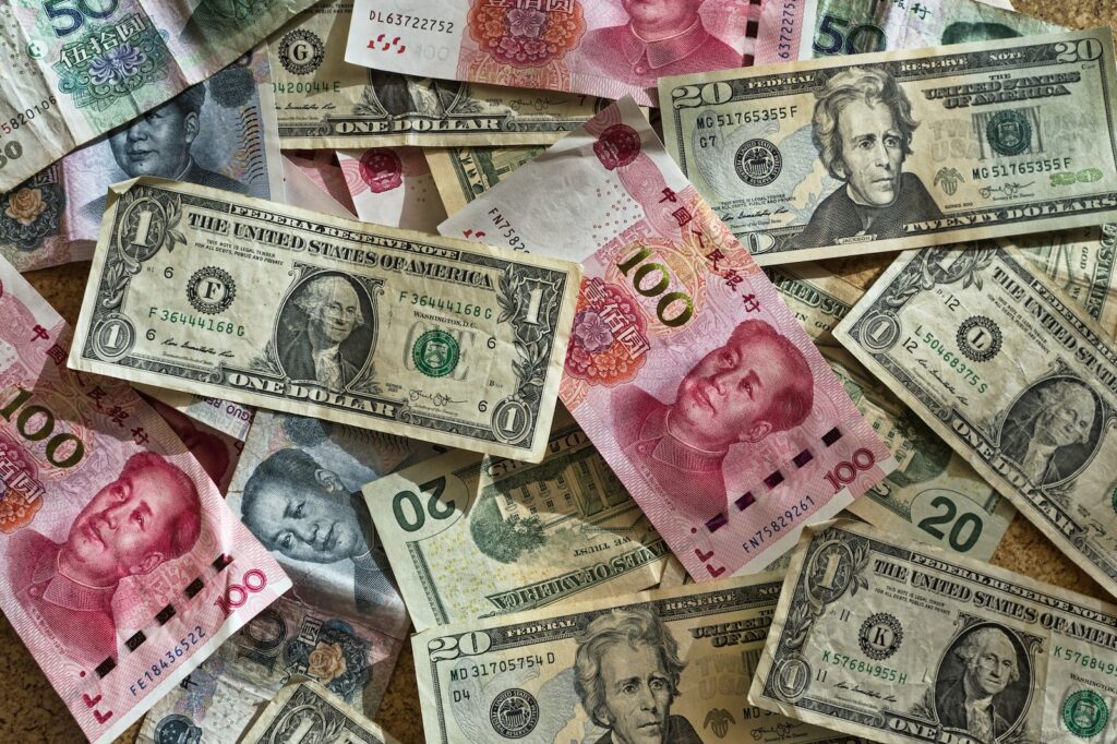 US dollar and Chinese yuan