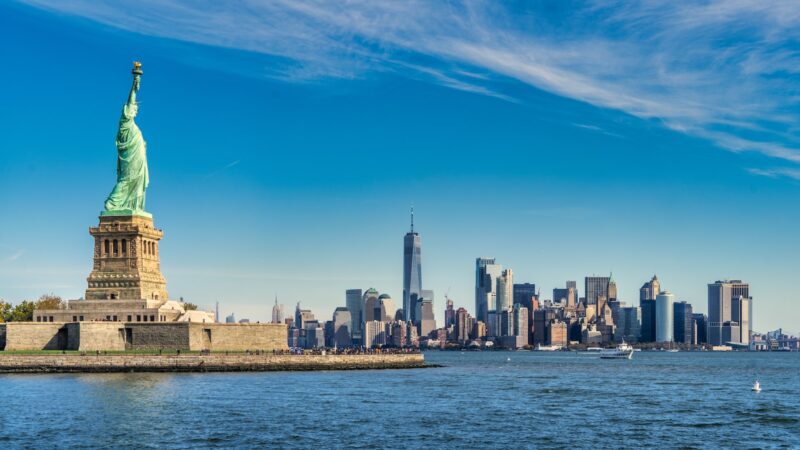 statue of liberty skyline 