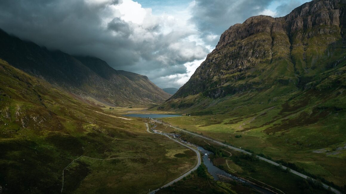 two roads beside river