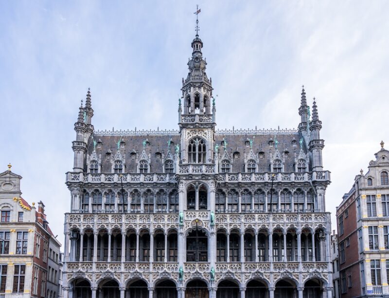 a large building with a clock tower on top of it