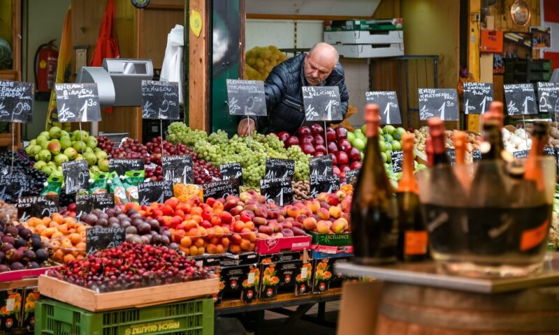 A fruit stand in Vienna