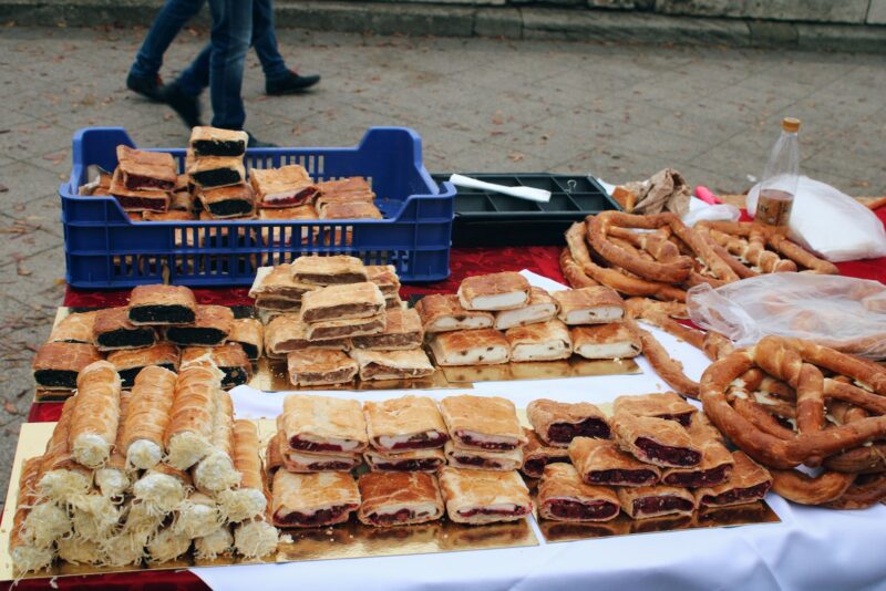 a table full of pastries