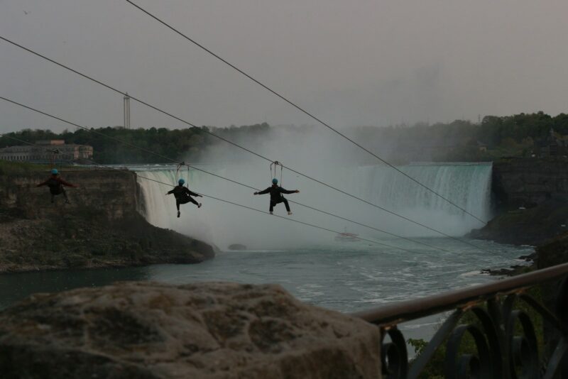 ziplining over Victoria Falls