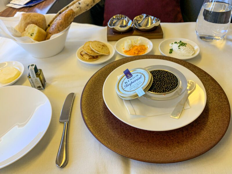 Cathay Pacific first-class Caviar 