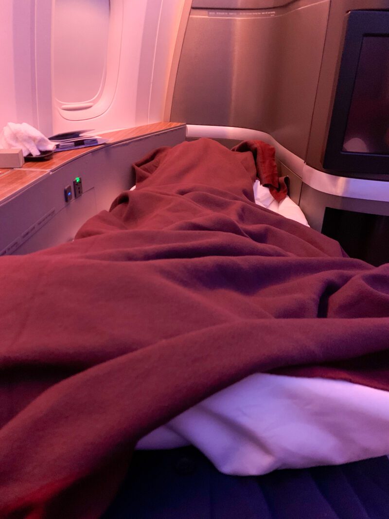 Cathay Pacific first-class bed