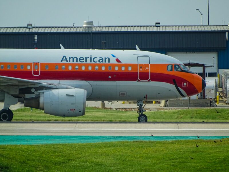 American Airlines plane about to take off