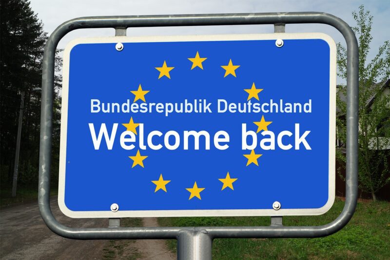 germany, place-name sign, border