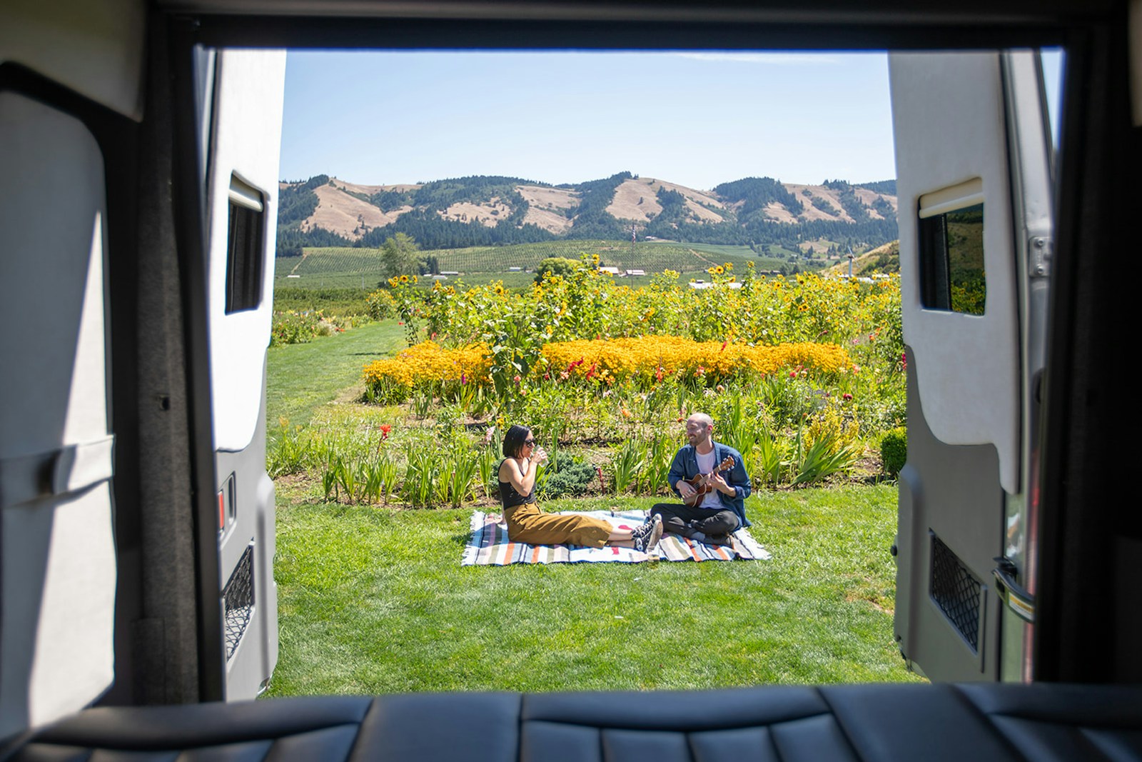 2 men sitting on green grass field during daytime