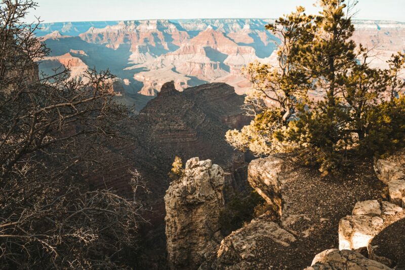 brown and black mountain under blue sky during daytime, grand canyon, national parks