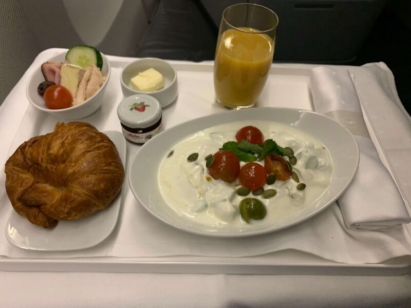 Lufthansa Business Class Breakfast